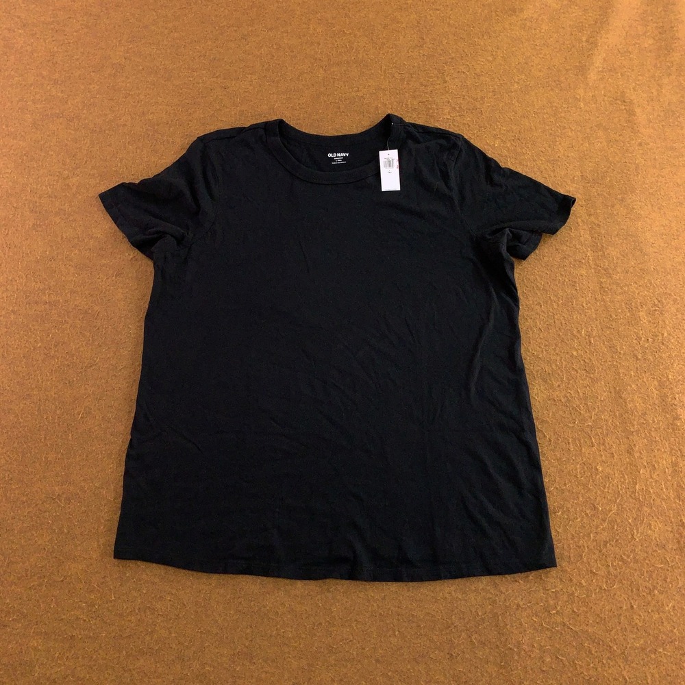 Old Navy Womens Large Tall Black Everywear Cotton Short Sleeve T-Shirt NWT